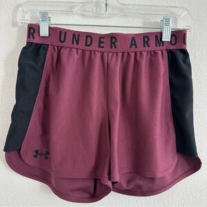 Under Armour Women's Play Up Maroon and Black Athletic Shorts Size: S